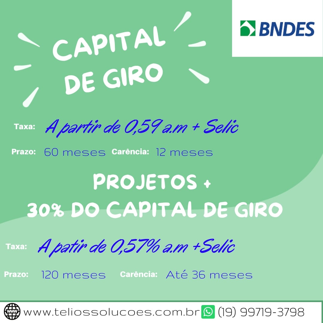 Linha do BNDES Capital de Giro para Empresa Sorocaba Financiamento Imobiliário Sorocaba